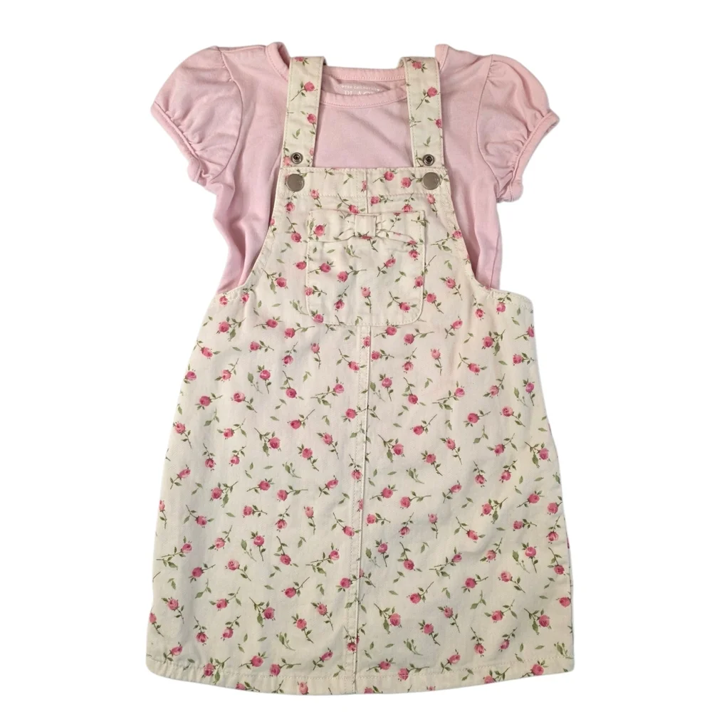 Girls 4T 4pc Spring Summer Dress Bundle Floral Gingham Cottagecore Embroidered - Picture 5 of 15